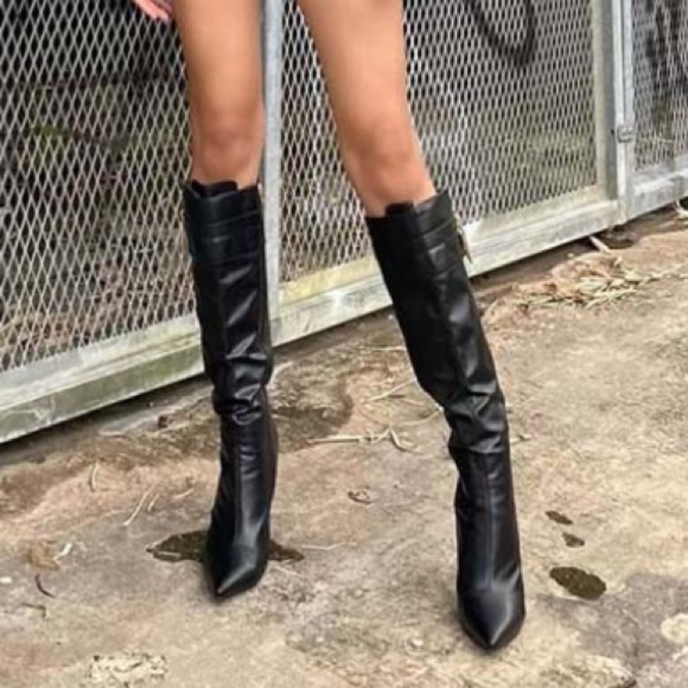 Point Toe Chunky Slouchy Boots